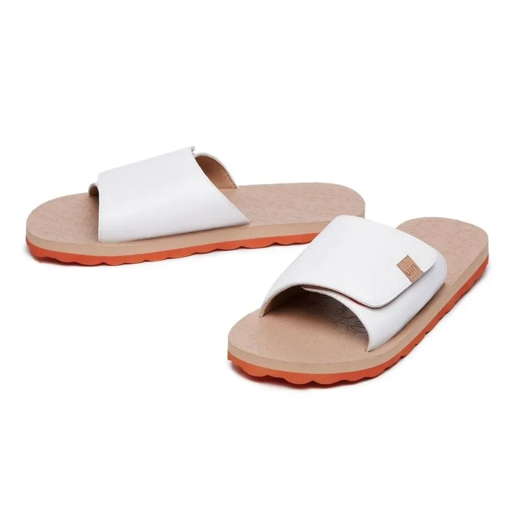 UIN Men's Sandals Beach Summer Casual Comfort Slippers (Pure White Blanes 3)